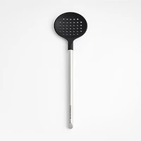 Crate & Barrel Black Silicone and Stainless Steel Slotted Spoon