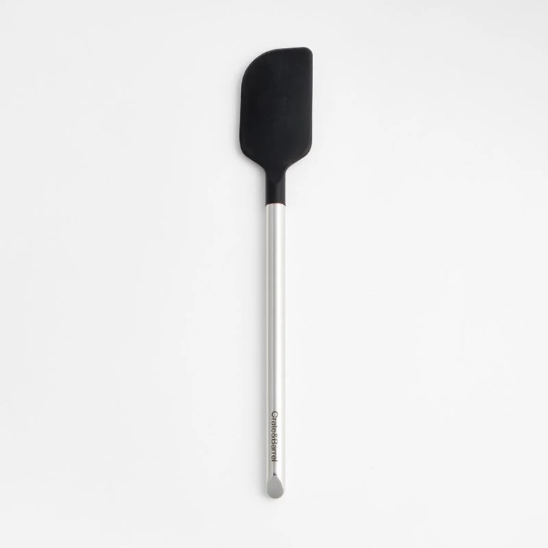 Crate & Barrel Black Silicone and Stainless Steel Scraper Spatula