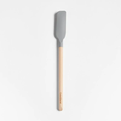 Crate & Barrel Wood and Grey Silicone Jar Scraper