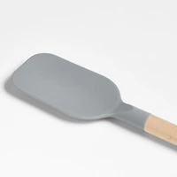 Crate & Barrel Wood and Grey Silicone Spoonula