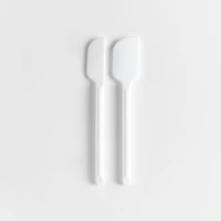 Crate & Barrel White Silicone Mini Scraper Spatulas, Set of 2