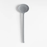 Crate & Barrel Grey Silicone Slotted Spoon