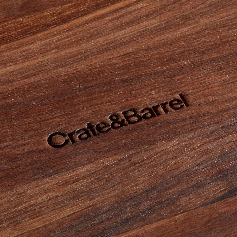 Crate & Barrel Reversible Walnut Wood Cutting Board 16"x16"x0.75"