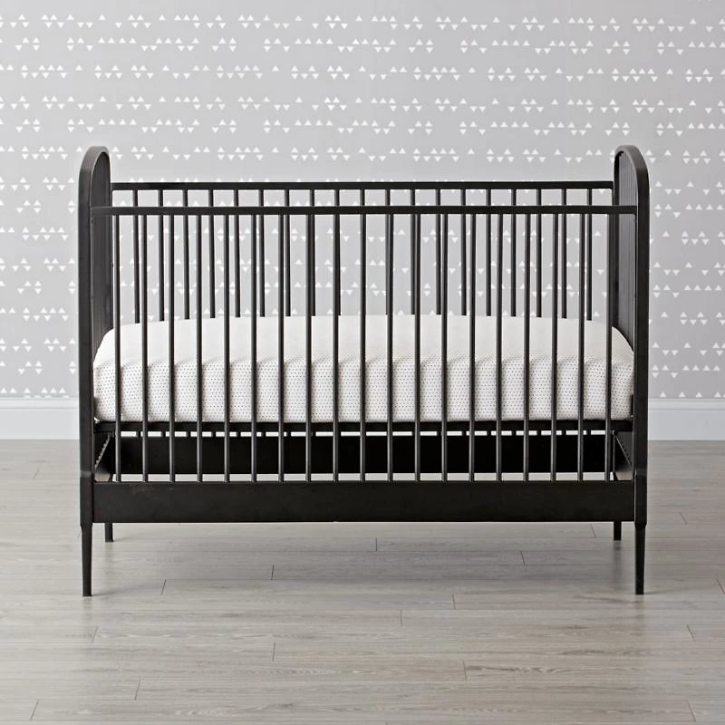 Larkin Black Metal Convertible Baby Crib