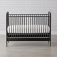 Larkin Black Metal Convertible Baby Crib
