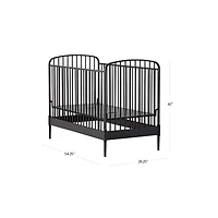 Larkin Black Metal Convertible Baby Crib