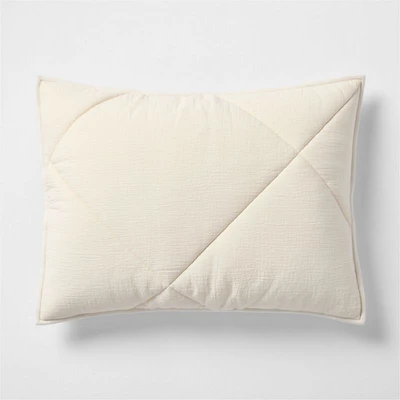 Cotton Crinkle Matelasse Calm Beige Standard Bed Pillow Sham