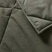 Cotton Crinkle Matelasse Burnt Green King Comforter