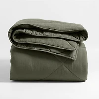 Cotton Crinkle Matelasse Burnt Green King Comforter