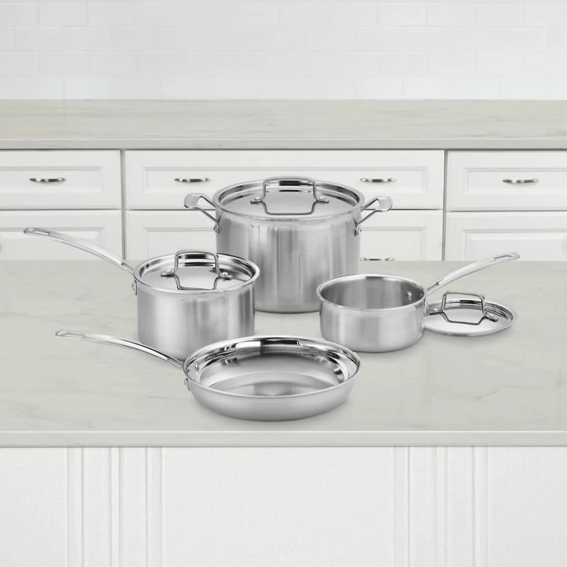 Cuisinart ® MultiClad Pro™ -piece Tri-Ply Stainless Steel Cookware Set