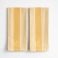 Cuisine with White Stripe Organic Cotton Kitchen Towels