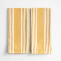Cuisine with White Stripe Organic Cotton Kitchen Towels