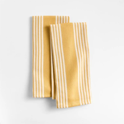 Cuisine with White Stripe Organic Cotton Kitchen Towels