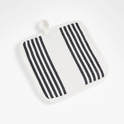 Cuisine Stripe Black Organic Cotton Pot Holder