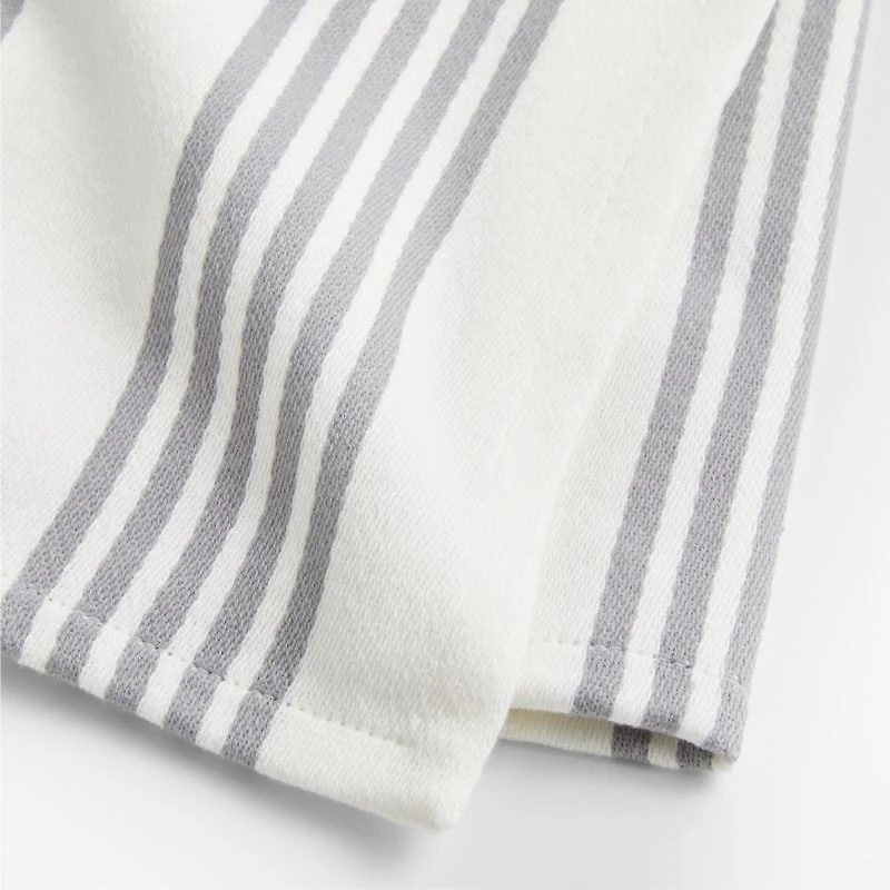 Cuisine White with Stripe Organic Cotton Dish Towels