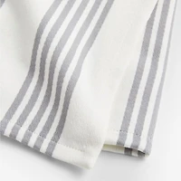 Cuisine White with Stripe Organic Cotton Dish Towels