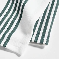 Cuisine White with Green Stripe Organic Cotton Dish Towels, Set of 2