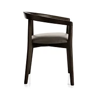 Cullen Dark Stain Saddle Round Back Dining Chair