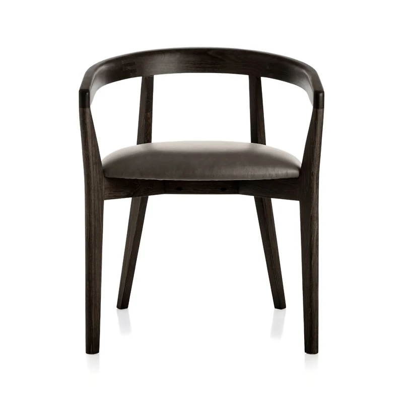 Cullen Dark Stain Saddle Round Back Dining Chair