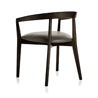Cullen Dark Stain Stone Round Back Dining Chair