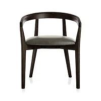 Cullen Dark Stain Stone Round Back Dining Chair