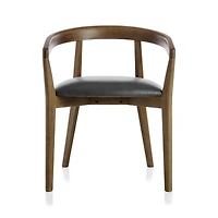 Cullen Shiitake Viola Black Round Back Dining Chair