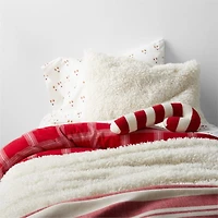 Christmas Candy Cane-Shaped Kids Throw Pillow