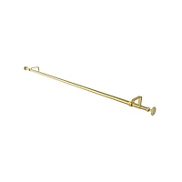 Gold .75" Curtain Rod and Round End Cap Finials Set 28"-48"