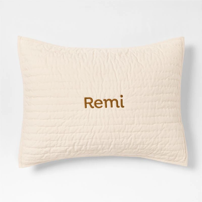 Cozy Cloud Washed Organic Undyed Cotton Kids Quilted Pillow Sham