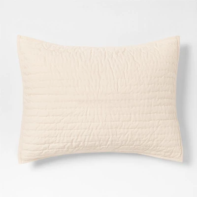 Cozy Cloud Washed Organic Undyed Cotton Kids Quilted Pillow Sham