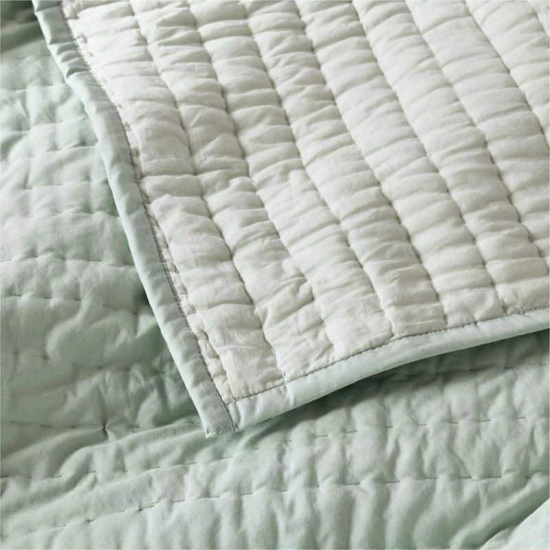 Cozy Cloud Muted Teal Washed Organic Cotton Kids Full/Queen Quilt