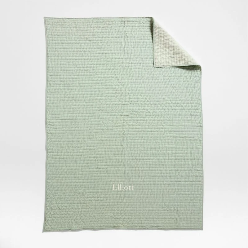 Cozy Cloud Muted Teal Washed Organic Cotton Kids Full/Queen Quilt