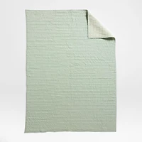 Cozy Cloud Muted Teal Washed Organic Cotton Kids Full/Queen Quilt