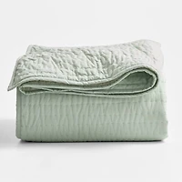 Cozy Cloud Muted Teal Washed Organic Cotton Kids Full/Queen Quilt