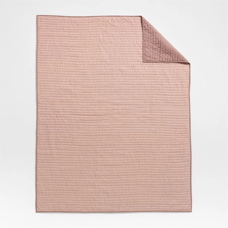 Cozy Cloud Plum Rose Washed Organic Cotton Kids Full/Queen Quilt