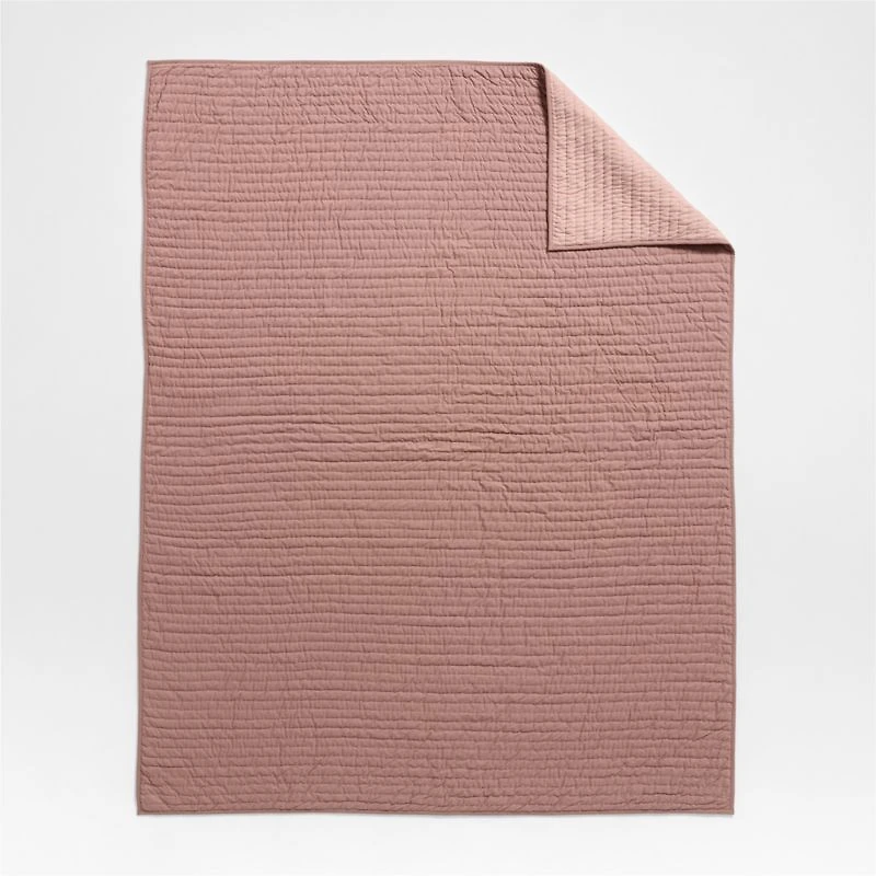 Cozy Cloud Plum Rose Washed Organic Cotton Kids Full/Queen Quilt