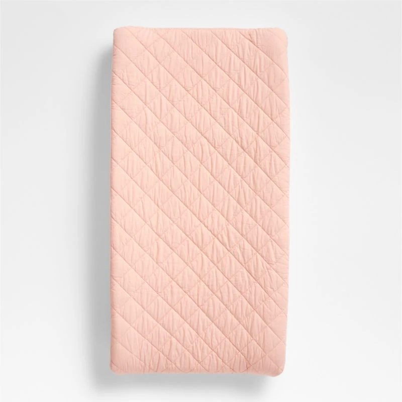 Cozy Cloud Elegant Pink Washed Organic Cotton Baby Changing Pad Cover