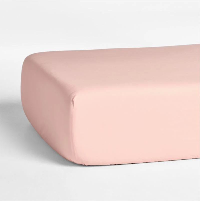 Cozy Cloud Elegant Pink Washed Organic Cotton Baby Crib Fitted Sheet