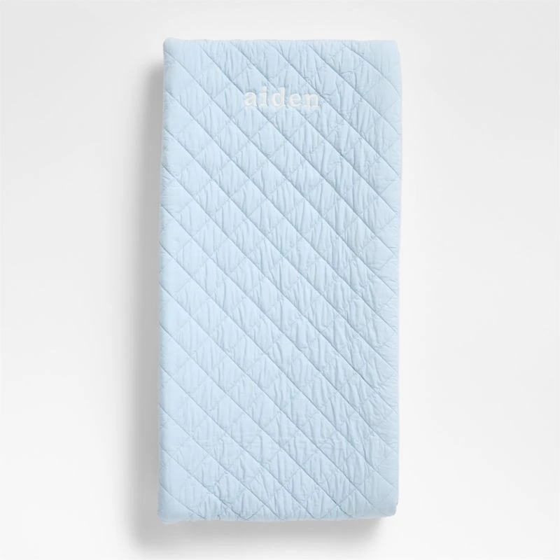 Cozy Cloud Sky Blue Washed Organic Cotton Baby Changing Pad Cover