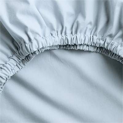 Cozy Cloud Sky Blue Washed Organic Cotton Baby Crib Fitted Sheet