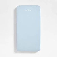 Cozy Cloud Sky Blue Washed Organic Cotton Baby Crib Fitted Sheet