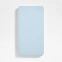 Cozy Cloud Sky Blue Washed Organic Cotton Baby Crib Fitted Sheet