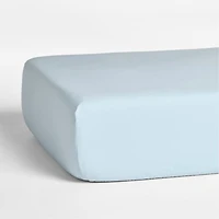 Cozy Cloud Sky Blue Washed Organic Cotton Baby Crib Fitted Sheet