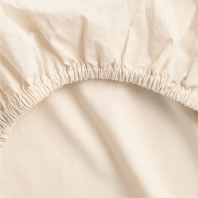 Cozy Cloud Washed Organic Undyed Cotton Baby Crib Fitted Sheet