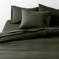 Cozysoft Organic Cotton Jersey Full/Queen Ficus Green Duvet Cover