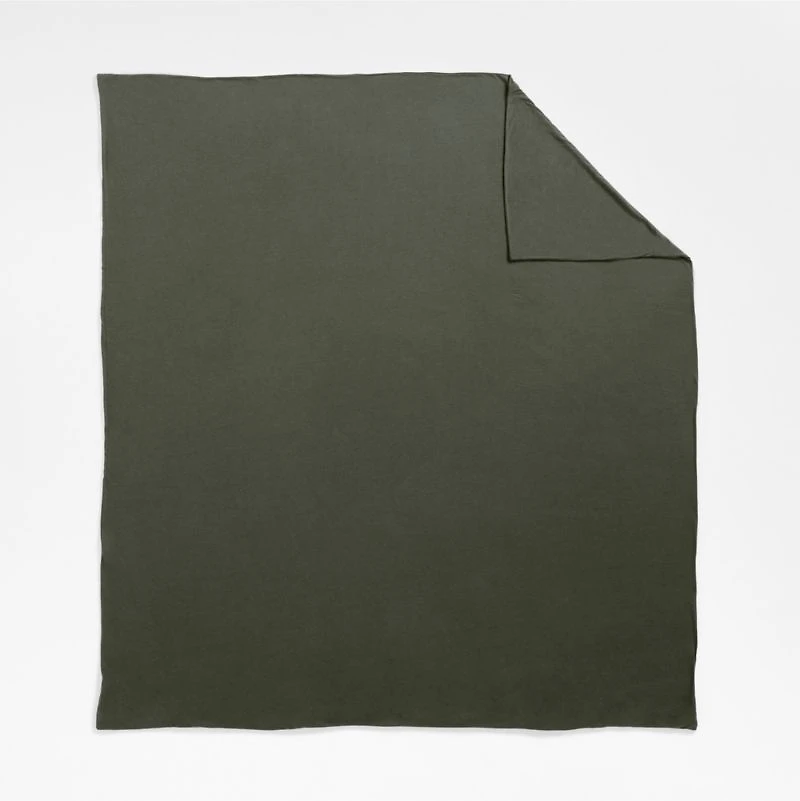 Cozysoft Organic Cotton Jersey Full/Queen Ficus Green Duvet Cover