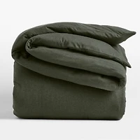 Cozysoft Organic Cotton Jersey Full/Queen Ficus Green Duvet Cover