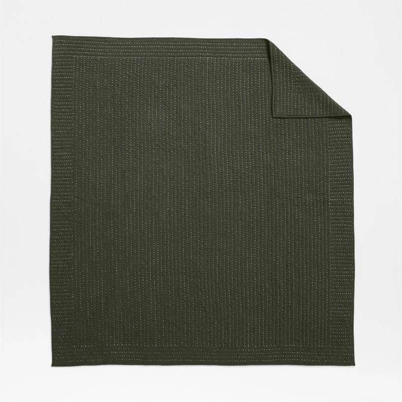 Cozysoft Organic Cotton Jersey Ficus Green Full/Queen Quilt