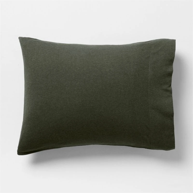 Cozysoft Organic Cotton Jersey Ficus Green Standard Bed Pillow Sham