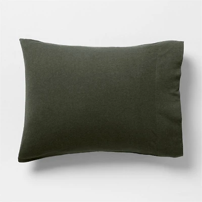 Cozysoft Organic Cotton Jersey Ficus Green Standard Bed Pillow Sham